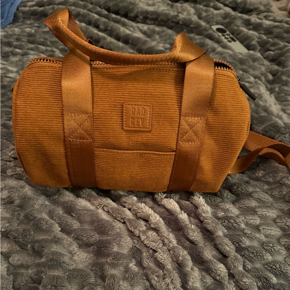 Rad rev barrel corduroy brown/copper crossbody bag NWOT